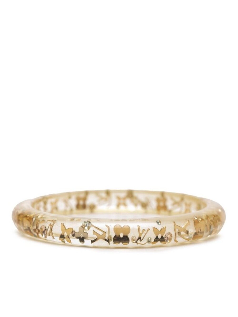 Louis Vuitton Bracelet Jonc Bangle Clear Gold Resin